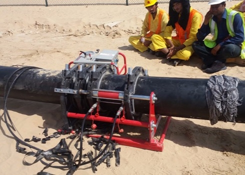 Soldadura por fusión del extremo del HDPE de la certificación 250M M del ISO Thermofusion 6.3Mpa